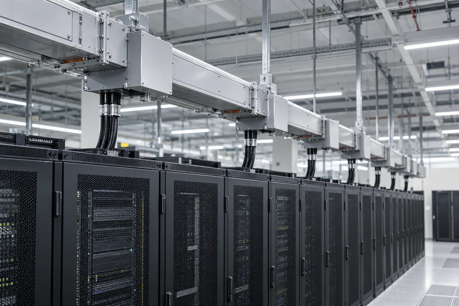 Busbar power distribution system in an equipment installation